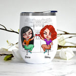 Bestie Custom Wine Tumbler I Would Fight A Bear For You Personalized Gift