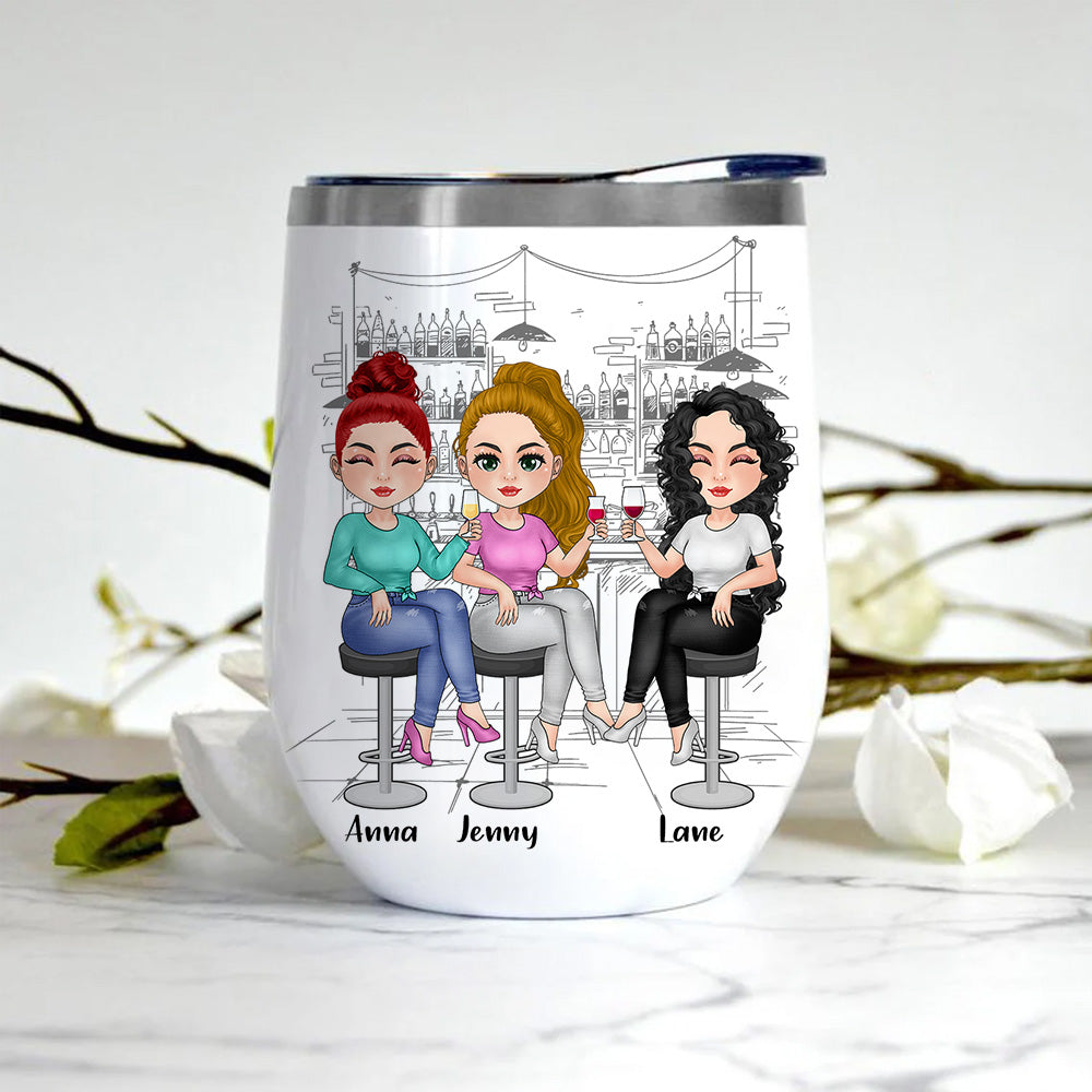 Bestie Custom Wine Tumbler I'm Not An Alcoholic But My Besties Are Personalized Gift