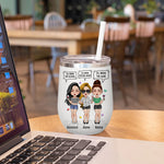 Bestie Custom Wine Tumbler Doll Warning The Girls Are Drinking Again I'll Bring The Alcohol Personalized Best Friend Gift