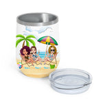 Bestie Custom Wine Tumbler Are We Drunk Beach Personalized Gift