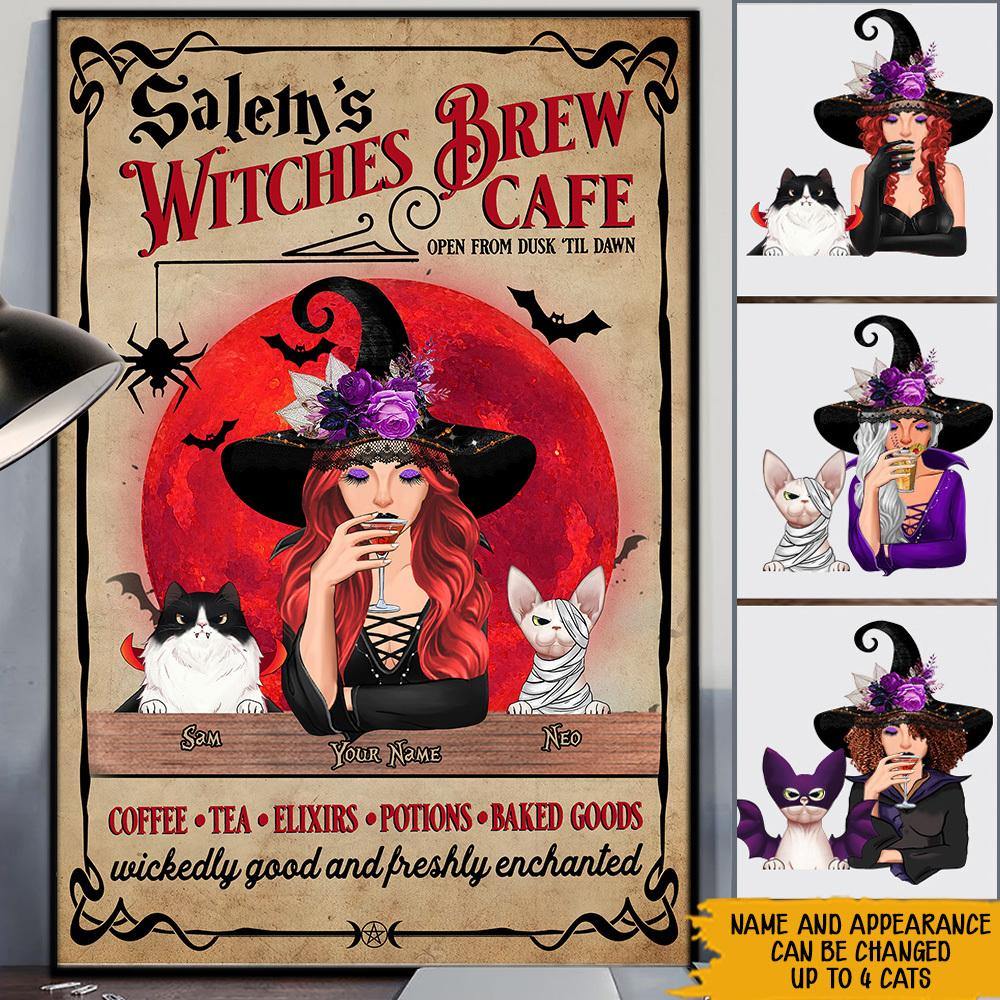 Witch Cat Custom Poster Witches Brew Coffee Wickedly Good And Freshly Enchanted Personalized Gift - PERSONAL84
