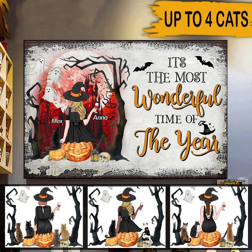 Witch Cat Lovers Custom Poster It's The Most Wonderful Time Of The Year Personalized Gift - PERSONAL84