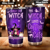 Witch Cat Lovers Custom Tumbler This Witch Loves Coffee And Cats Personalized Gift - PERSONAL84