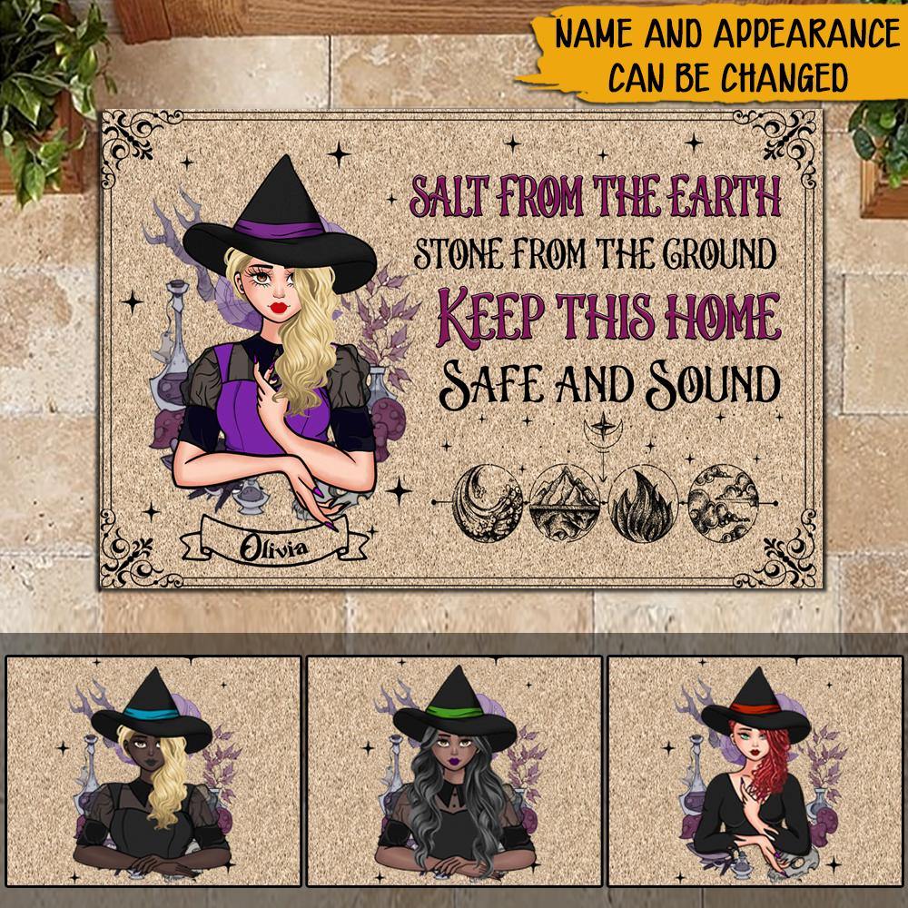 Witch Custom Doormat Keep This Home Safe And Sound Personalized Gift - PERSONAL84