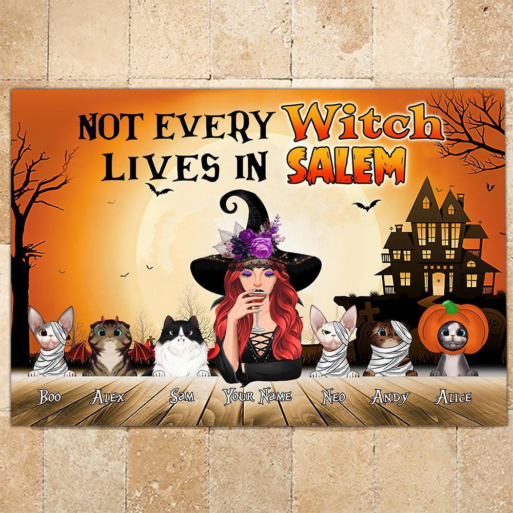 Witch Custom Doormat Not Every Witch Live In Salem Personalized Gift For Cat Mom - PERSONAL84