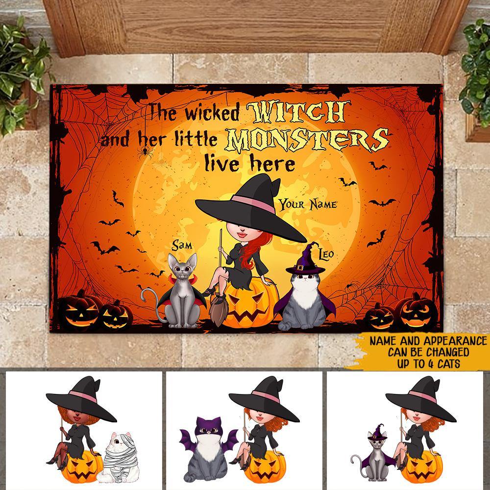 Witch Custom Doormat The Wicked Witch And Her Little Monsters Live Here Personalized Gift - PERSONAL84