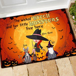 Witch Custom Doormat The Wicked Witch And Her Little Monsters Live Here Personalized Gift - PERSONAL84