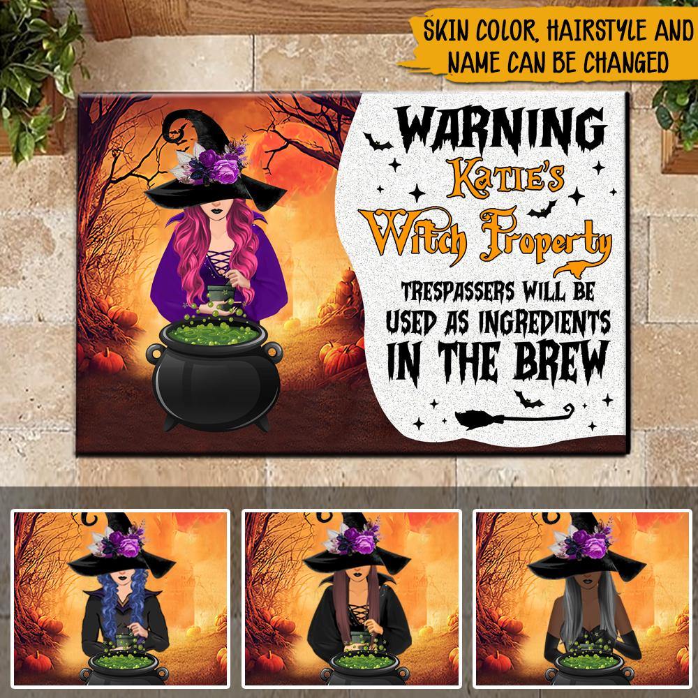 Witch Custom Doormat Witch Property Personalized Gift Halloween - PERSONAL84