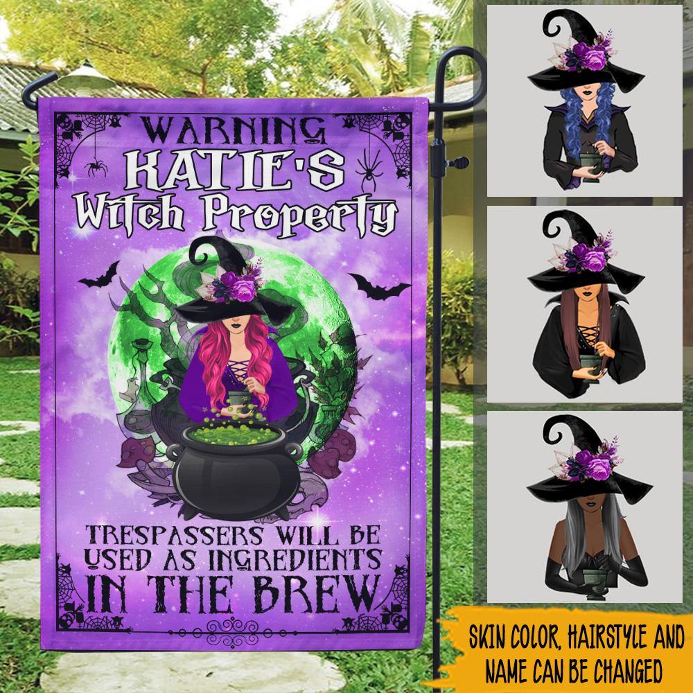 Witch Custom Garden Flag Witch Property Ingredients In The Brew Personalized Gift - PERSONAL84