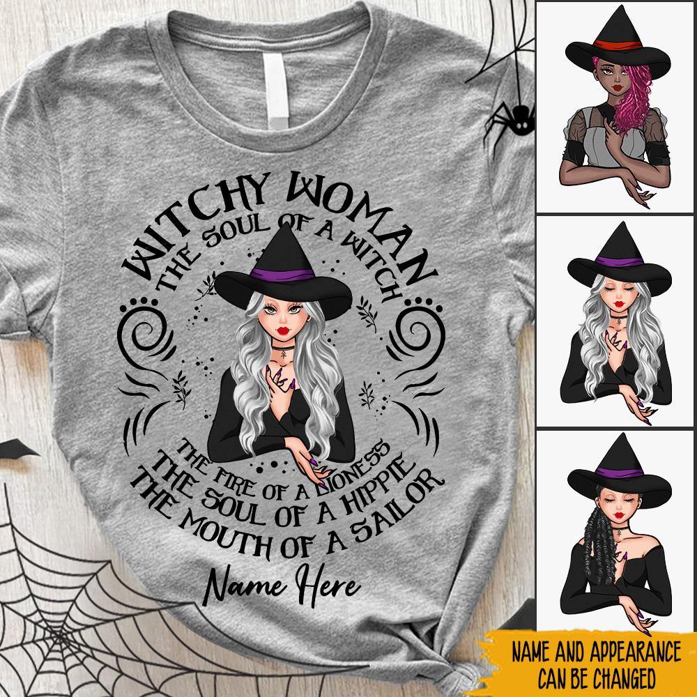 Witch Custom Shirt Witchy Woman Soul Of A Witch Mouth Of A Sailor Personalized Gift - PERSONAL84