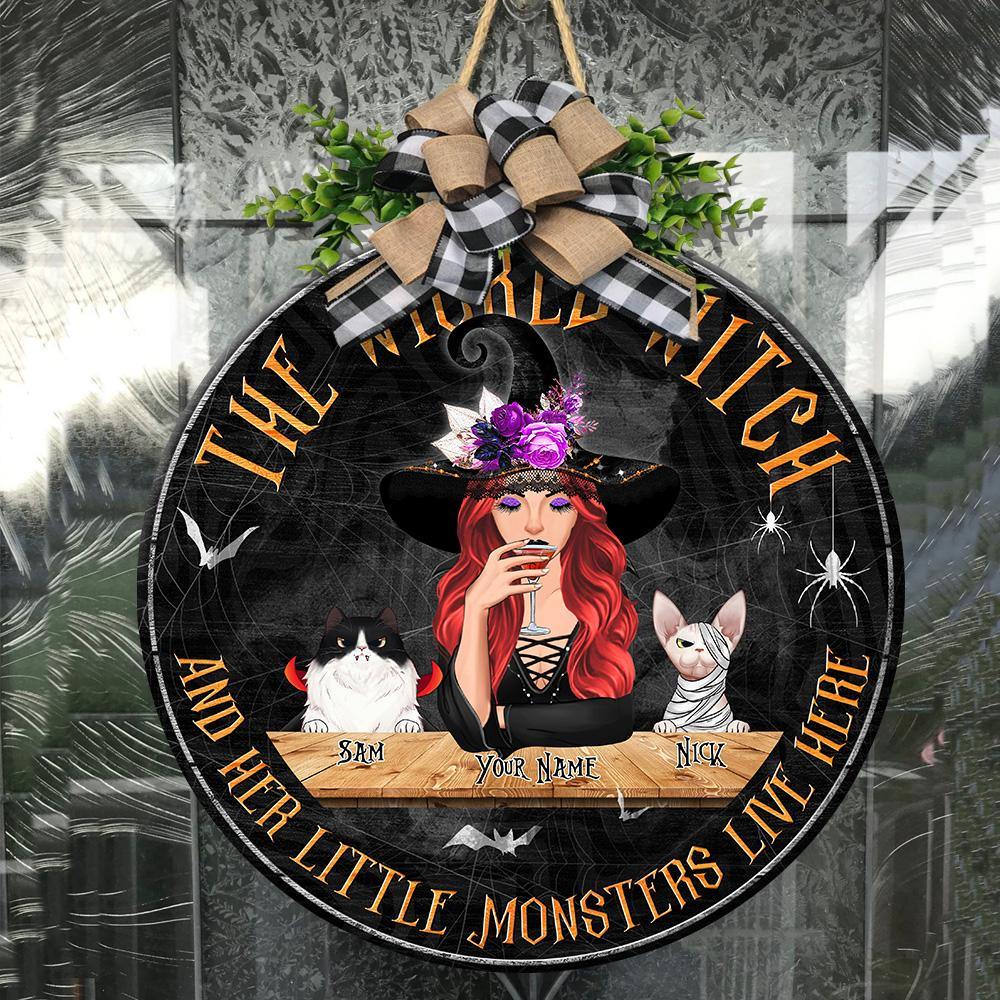 Witch Custom Sign The Wicked Witch And Her Little Monsters Live Here Personalized Gift - PERSONAL84