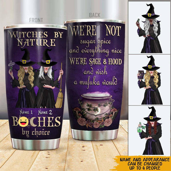 Witch Gift Custom Wine Tumbler Witch By Nature Personalized Best Frien -  PERSONAL84