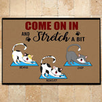 Yoga Cat Custom Doormat Come In And Stretch For A Bit - PERSONAL84