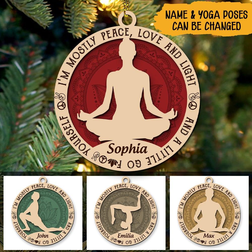 Yoga Christmas Custom 2 Layered Wooden Ornament Yoga Poses Personalized Gift Yoga Lovers - PERSONAL84