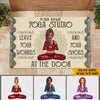 Yoga Custom Doormat Leave Your Worries And Your Shoes At The Door Personalized Gift - PERSONAL84