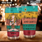 Yoga, Hippie Tumbler Customized Skin And Name Yoga I Am Mostly Peace - PERSONAL84