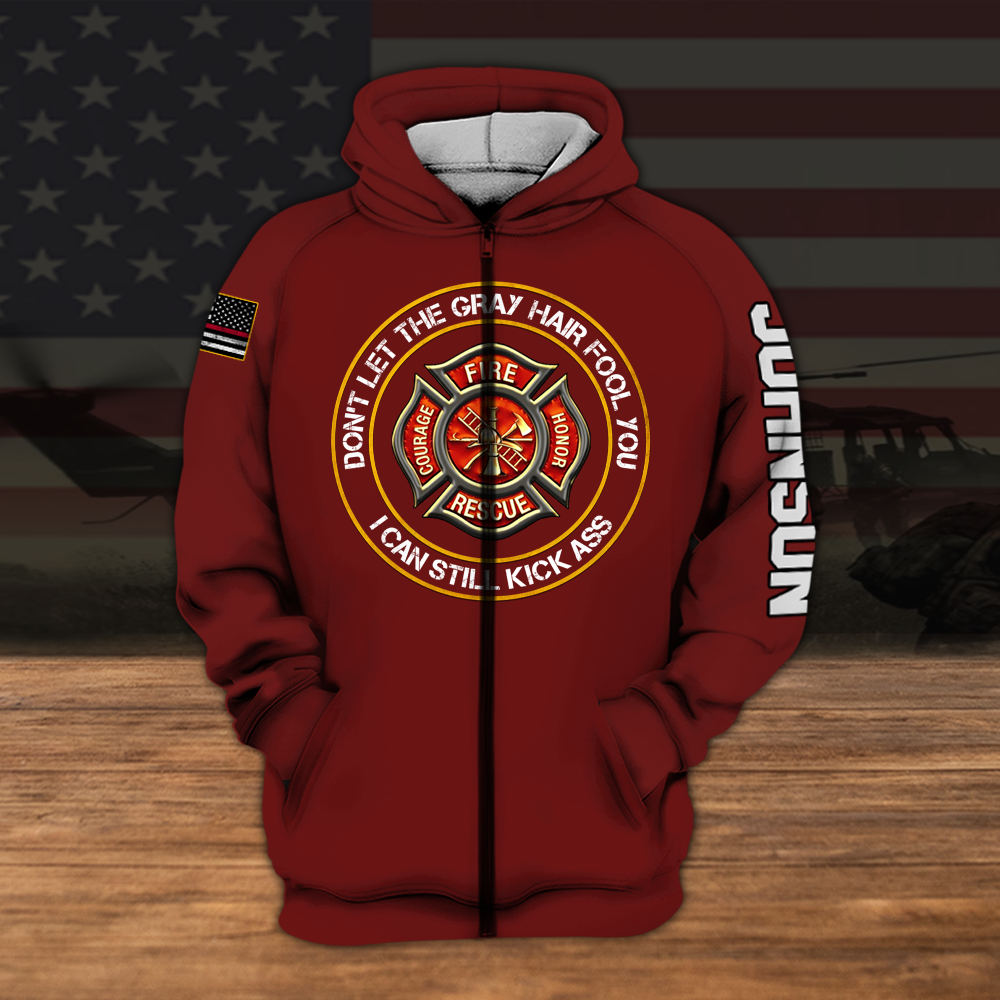 Firefighter Custom All Over Printed Shirt Don't Let Gray Hair Fool You Personalized Gift