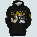 Veteran Custom All over Printed Shirt Army Because No One Played Navy As A Kid Personalized Gift